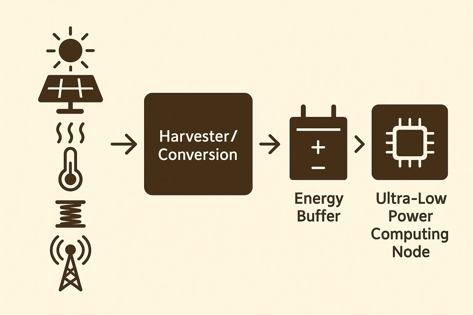 Non‑Battery Energy Harvesting & Ultra‑Low Power Computing