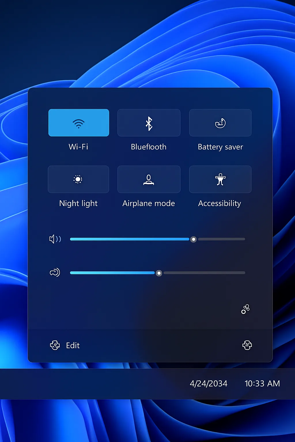 Customize Quick Settings Windows 11